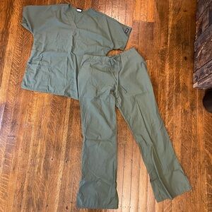 Khaki Olive Green Cherokee Scrub Set